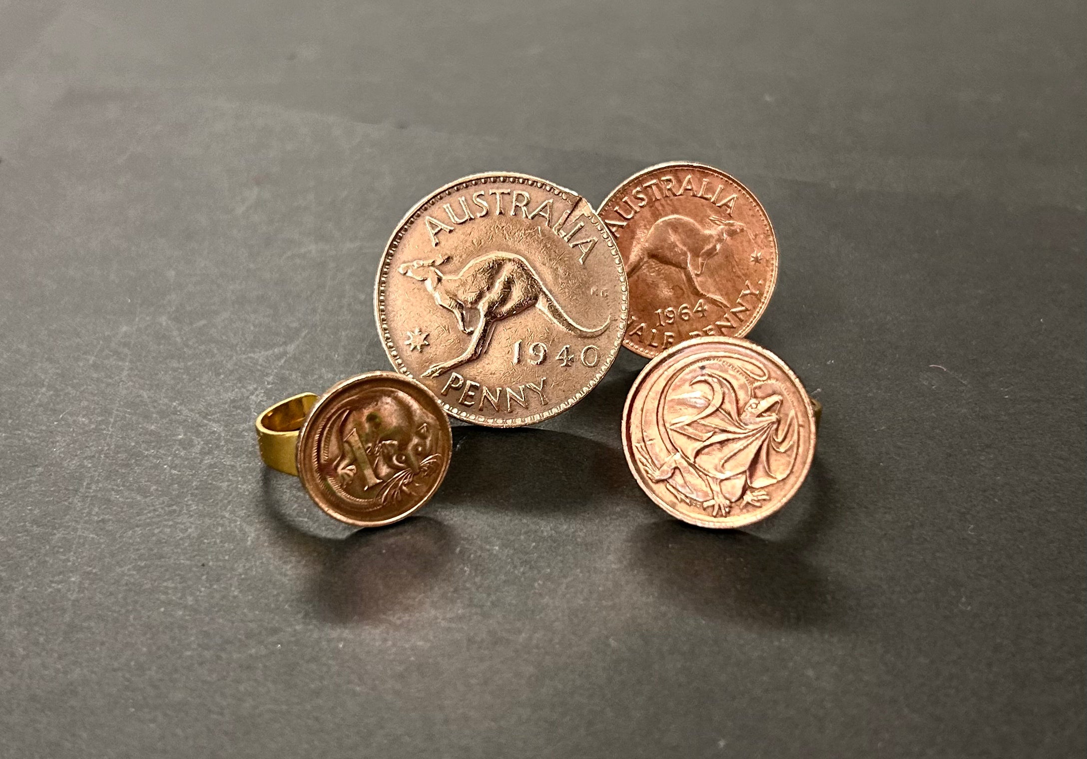 Australian coin adjustable ring