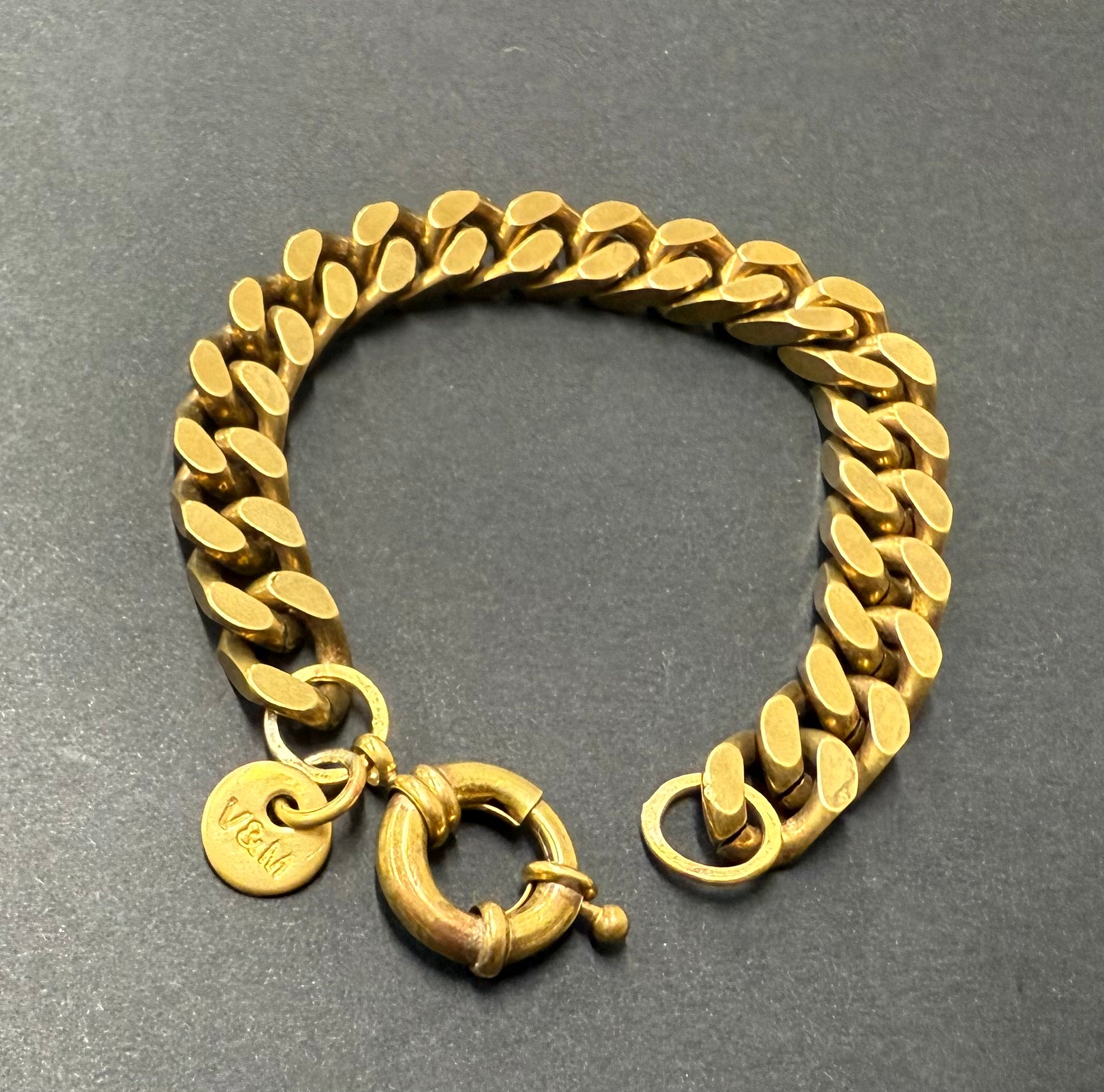 Chunky chain brass bracelet