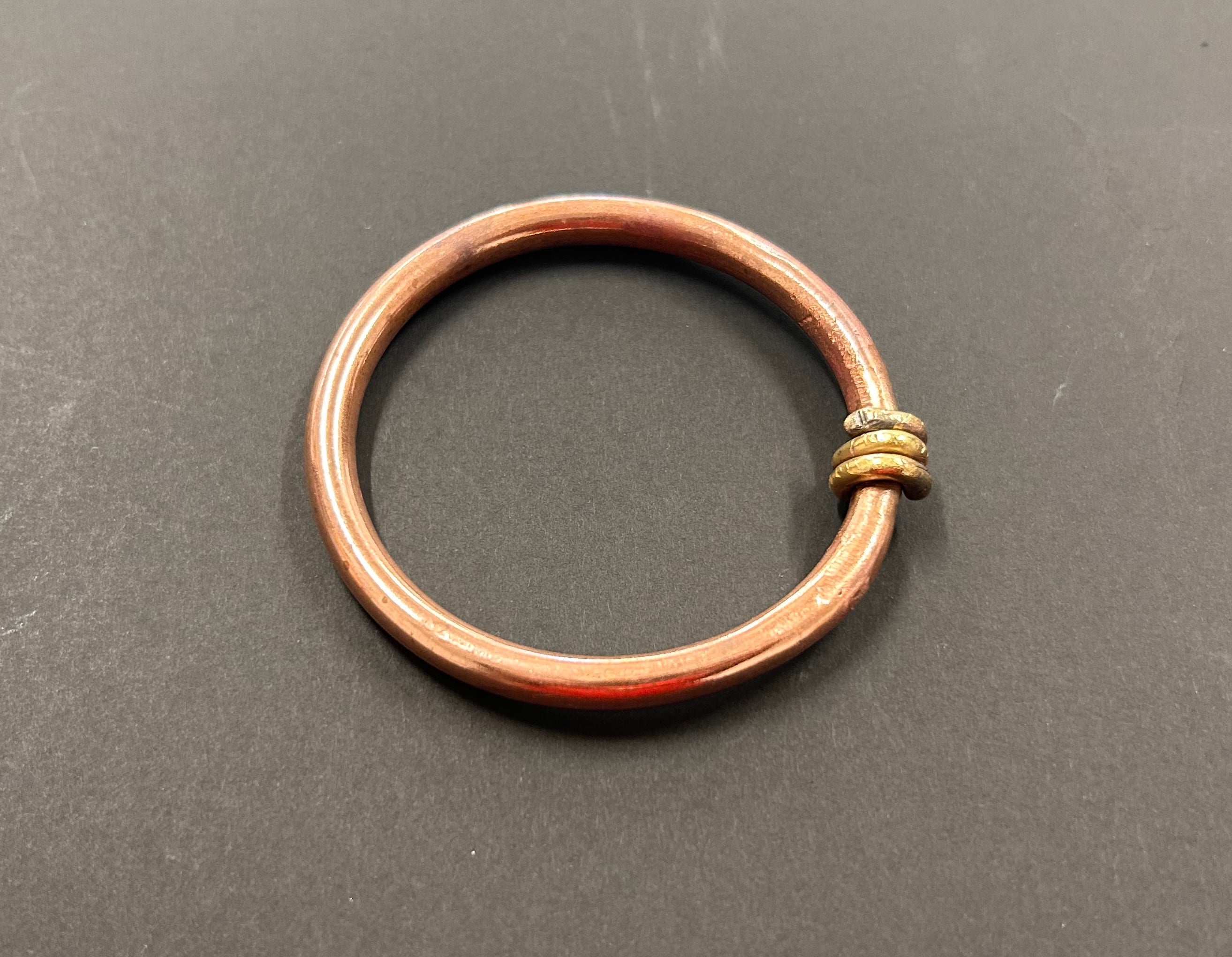 Classic copper bangle with brass wrapping