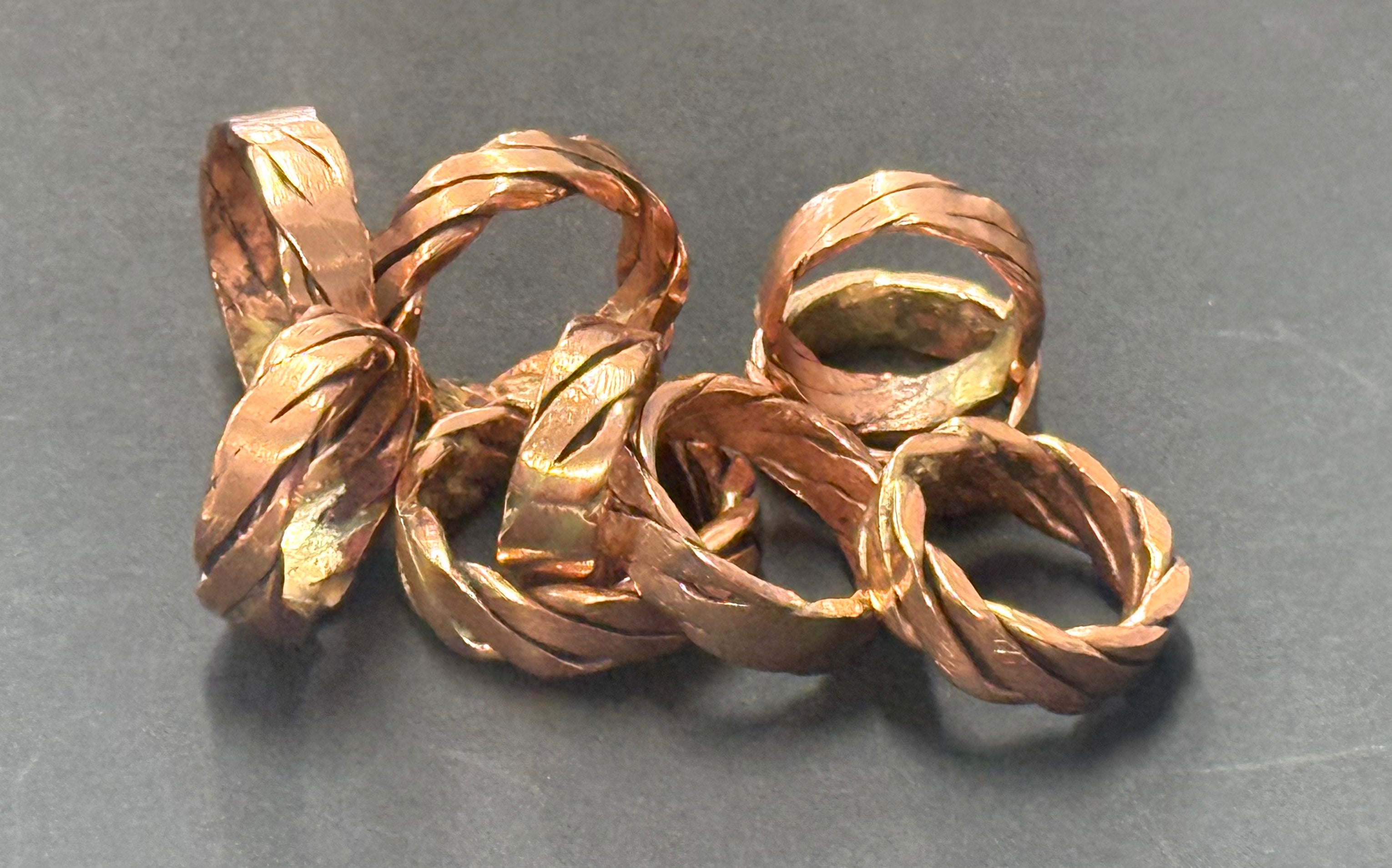 Plaited copper ring
