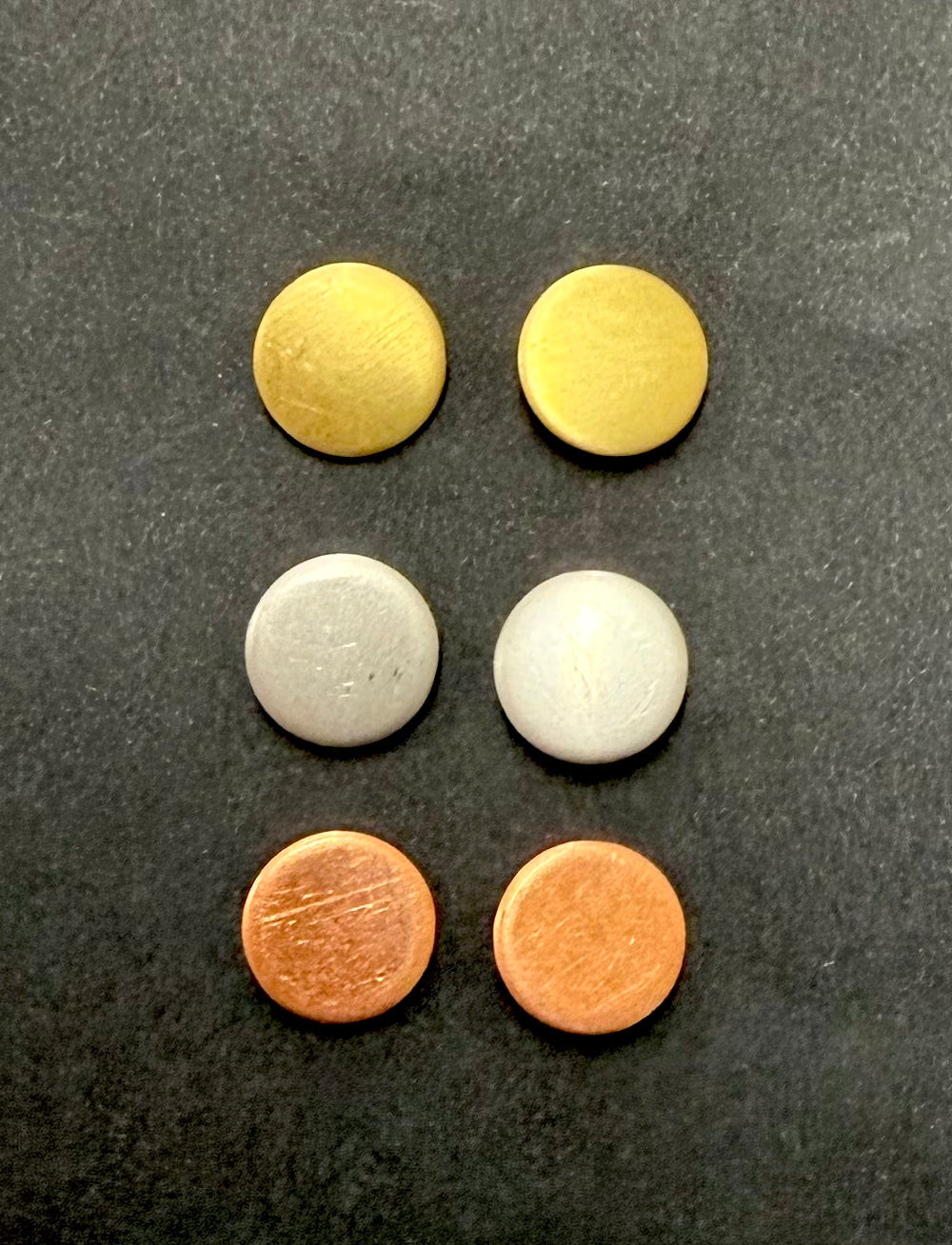 Copper, brass, silver studs