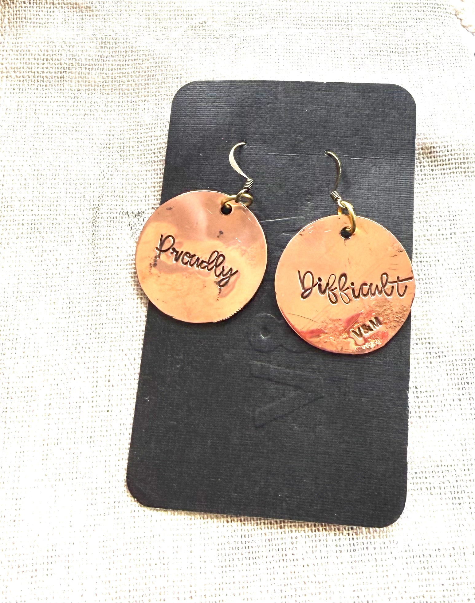 Proudly Difficult Canberra Hail Storm disc earrings