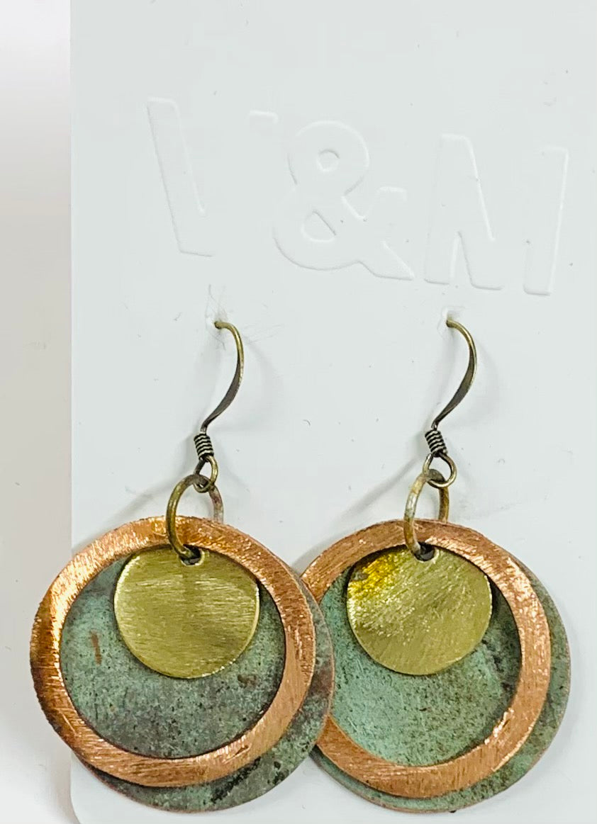 Church patina roof earrings 65B