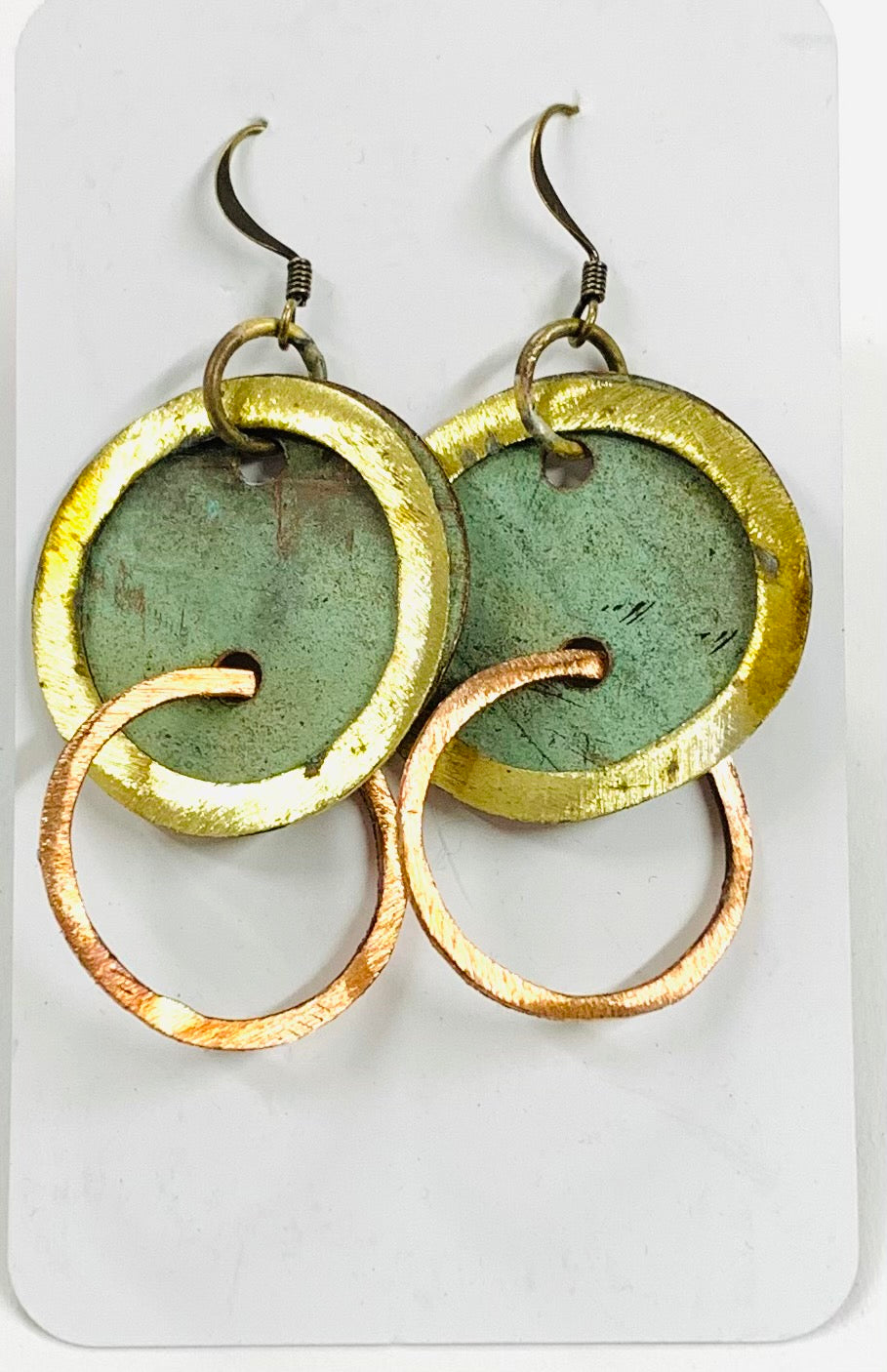 Church patina roof earrings 65E