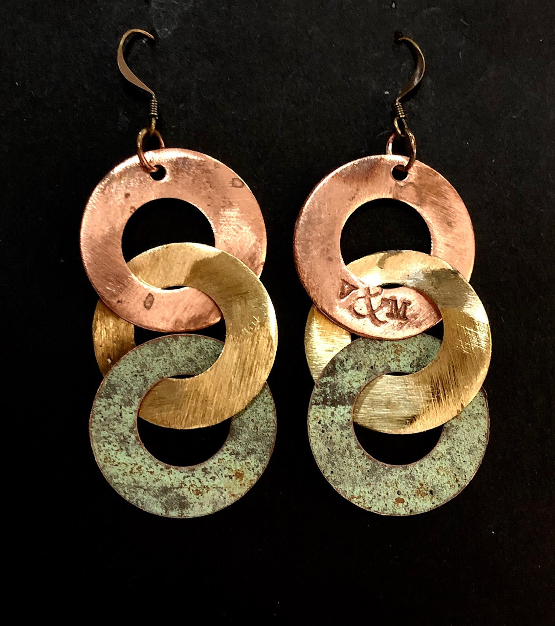 Church roof triple retro earrings