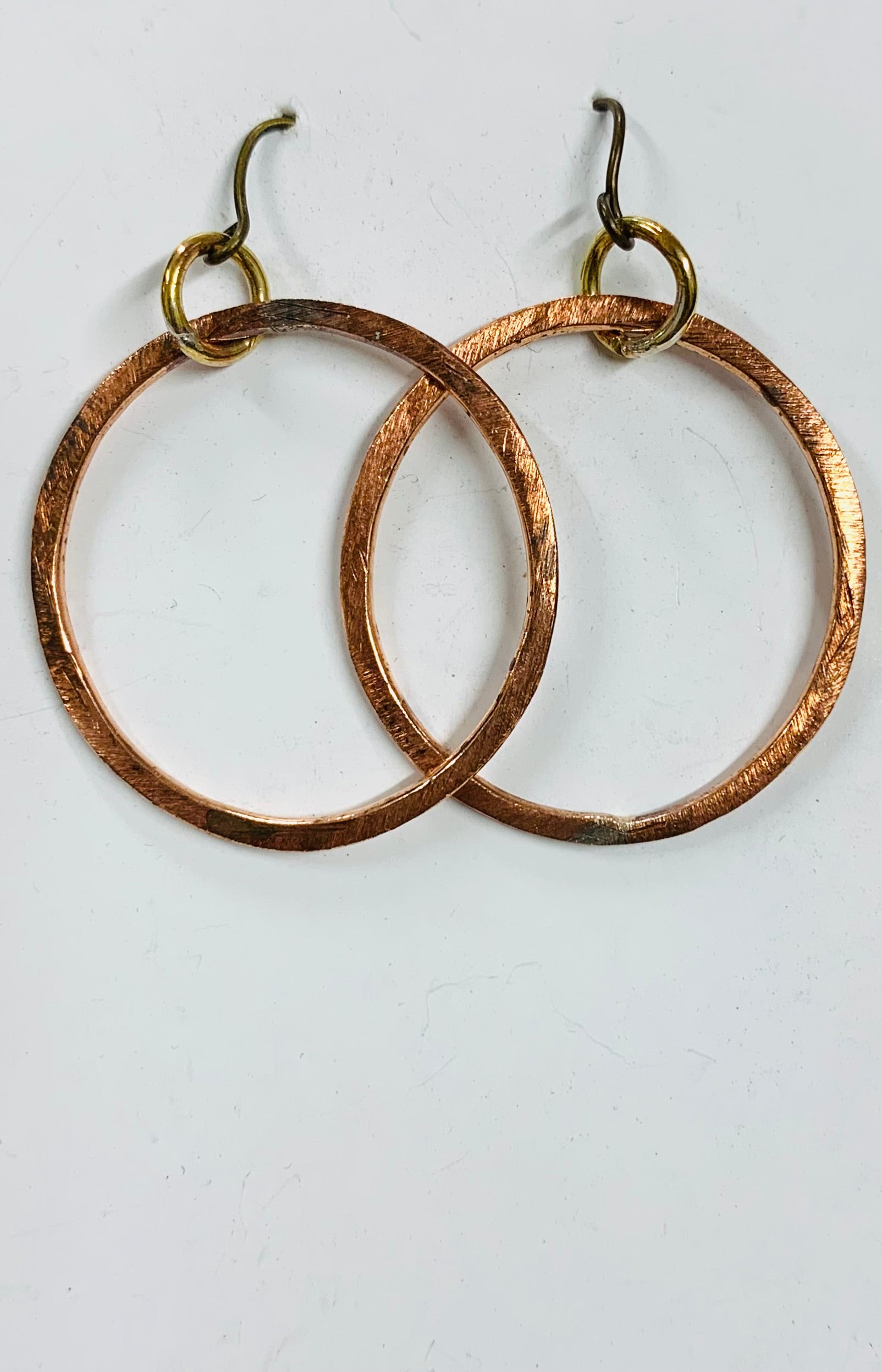 Medium copper hoop earrings
