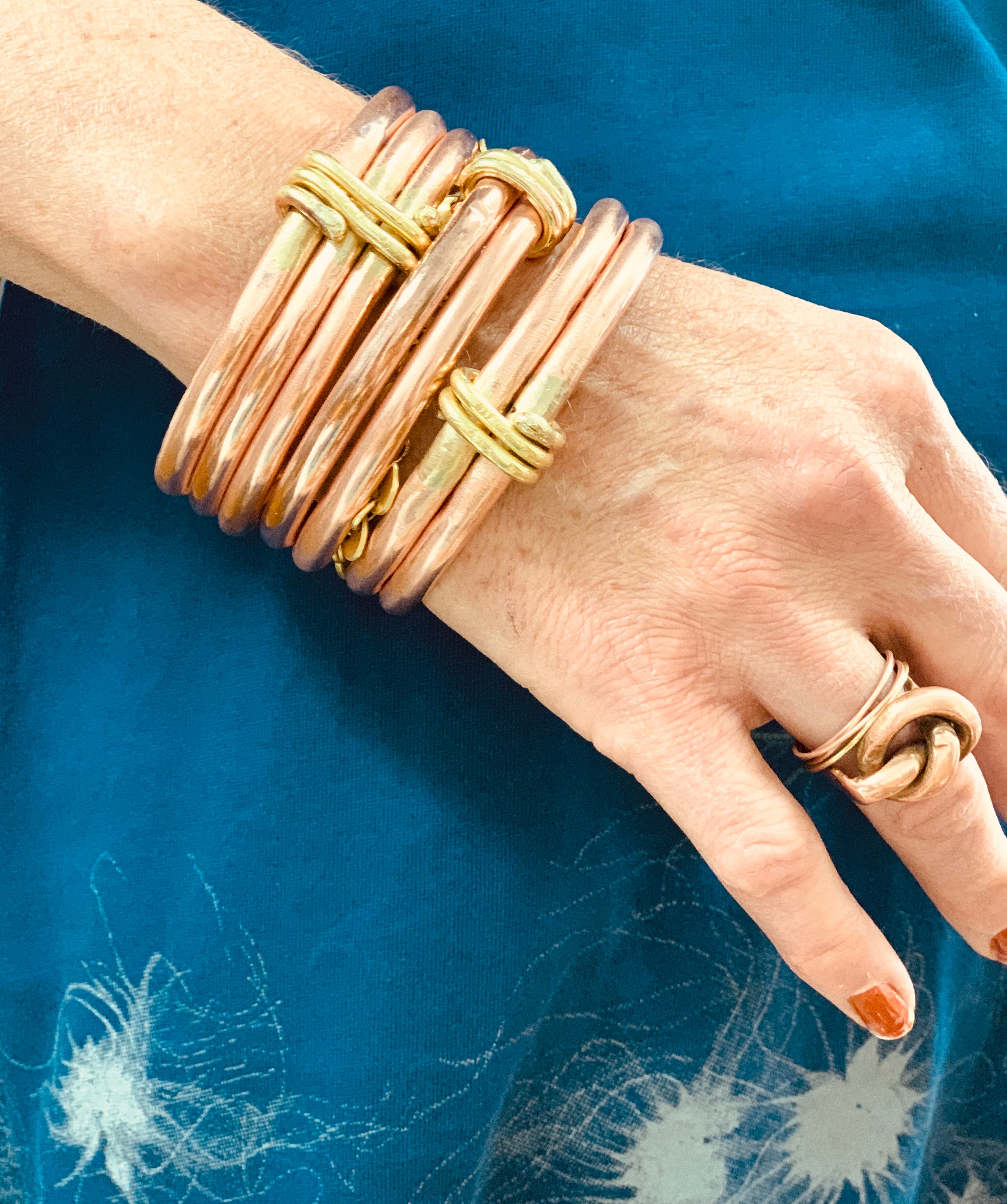 Double Classic copper bangle