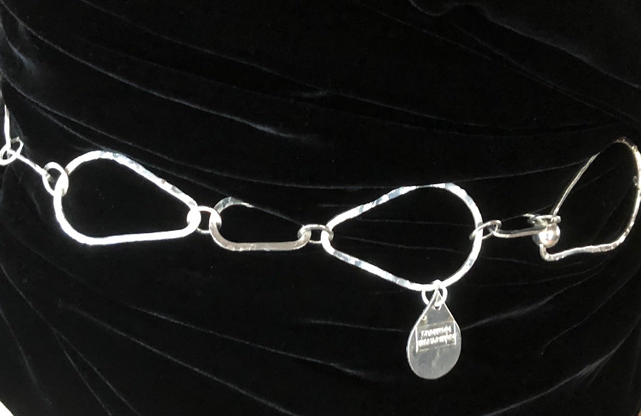 Pear necklace silver