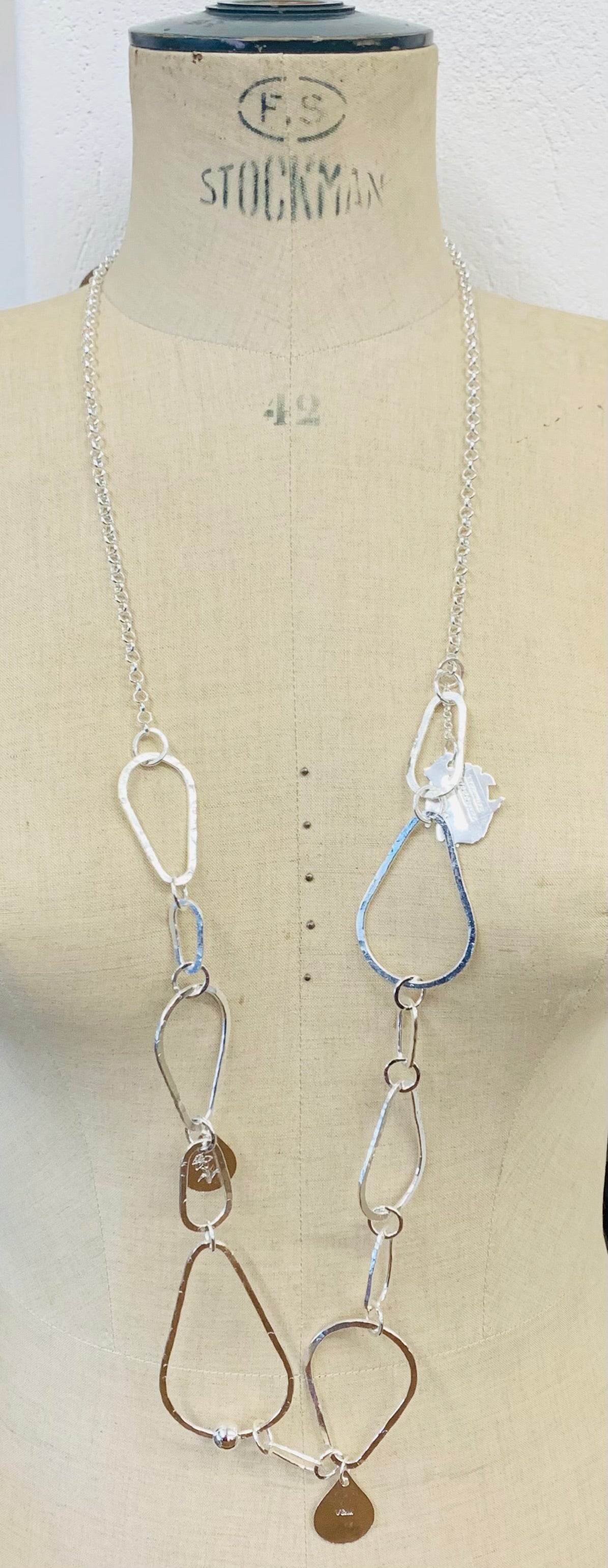 Pear necklace silver