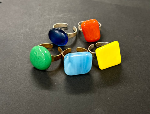 Murano glass adjustable ring