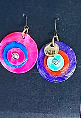 Colour flower earrings