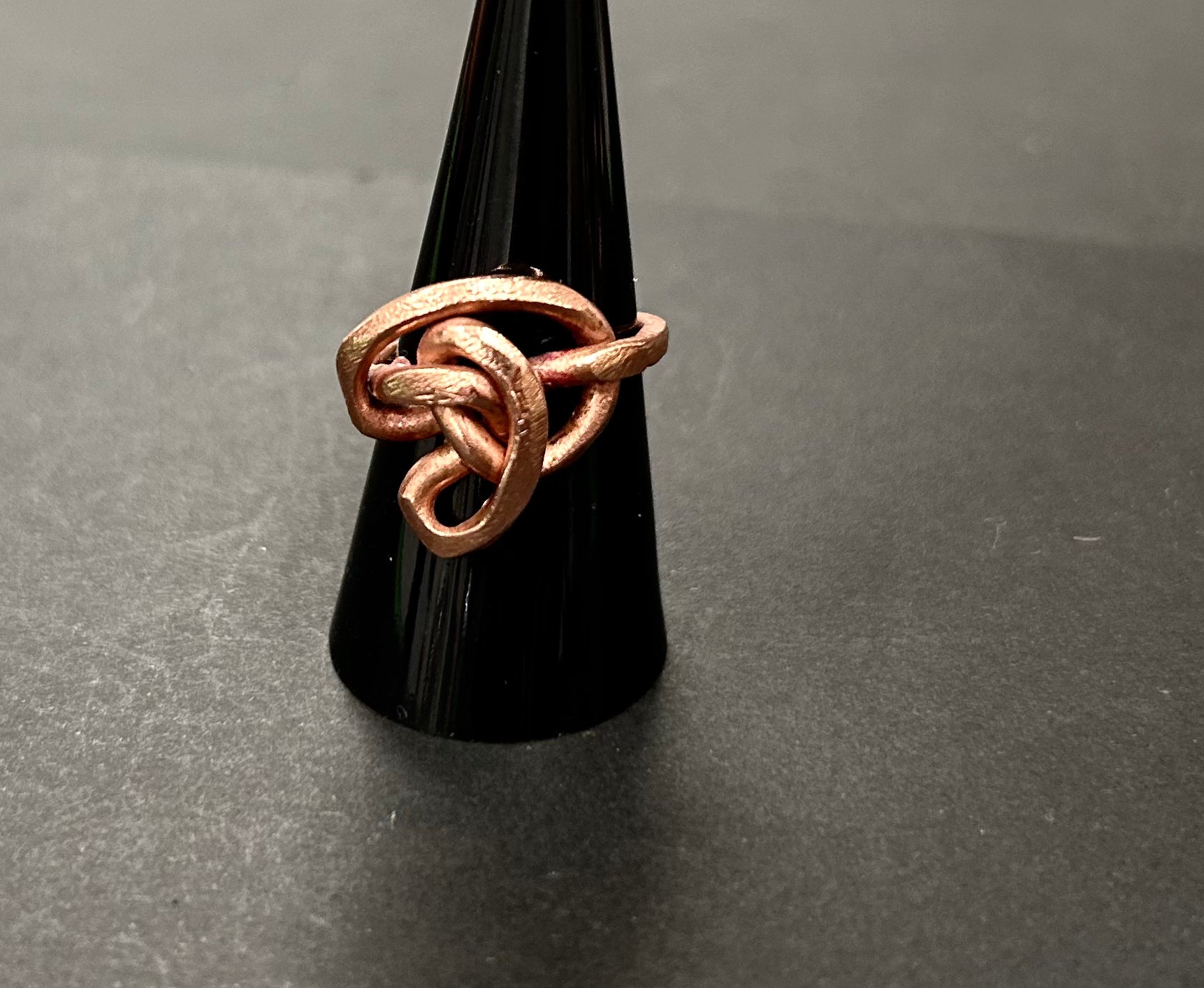 Intricate copper knot ring