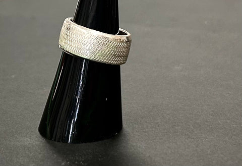 Silver textured ring