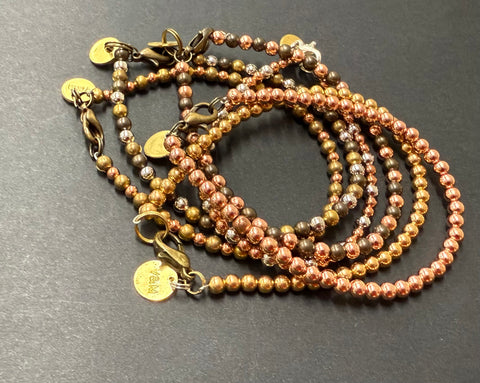 Beaded metal bracelets