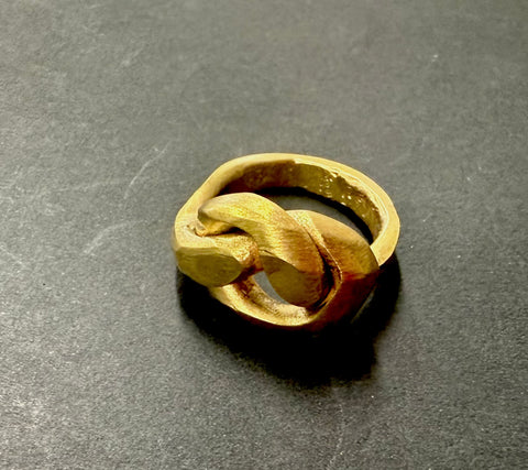 Big brass knot ring