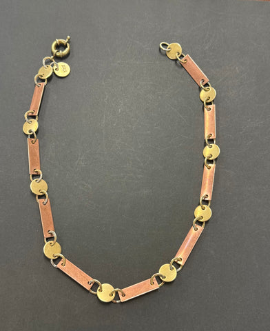 Short copper brass symmetrical necklace