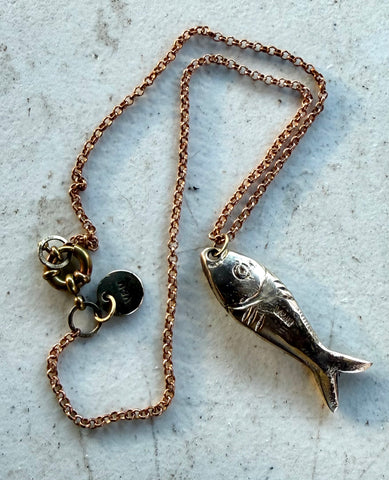 Fusione brass fish pendant