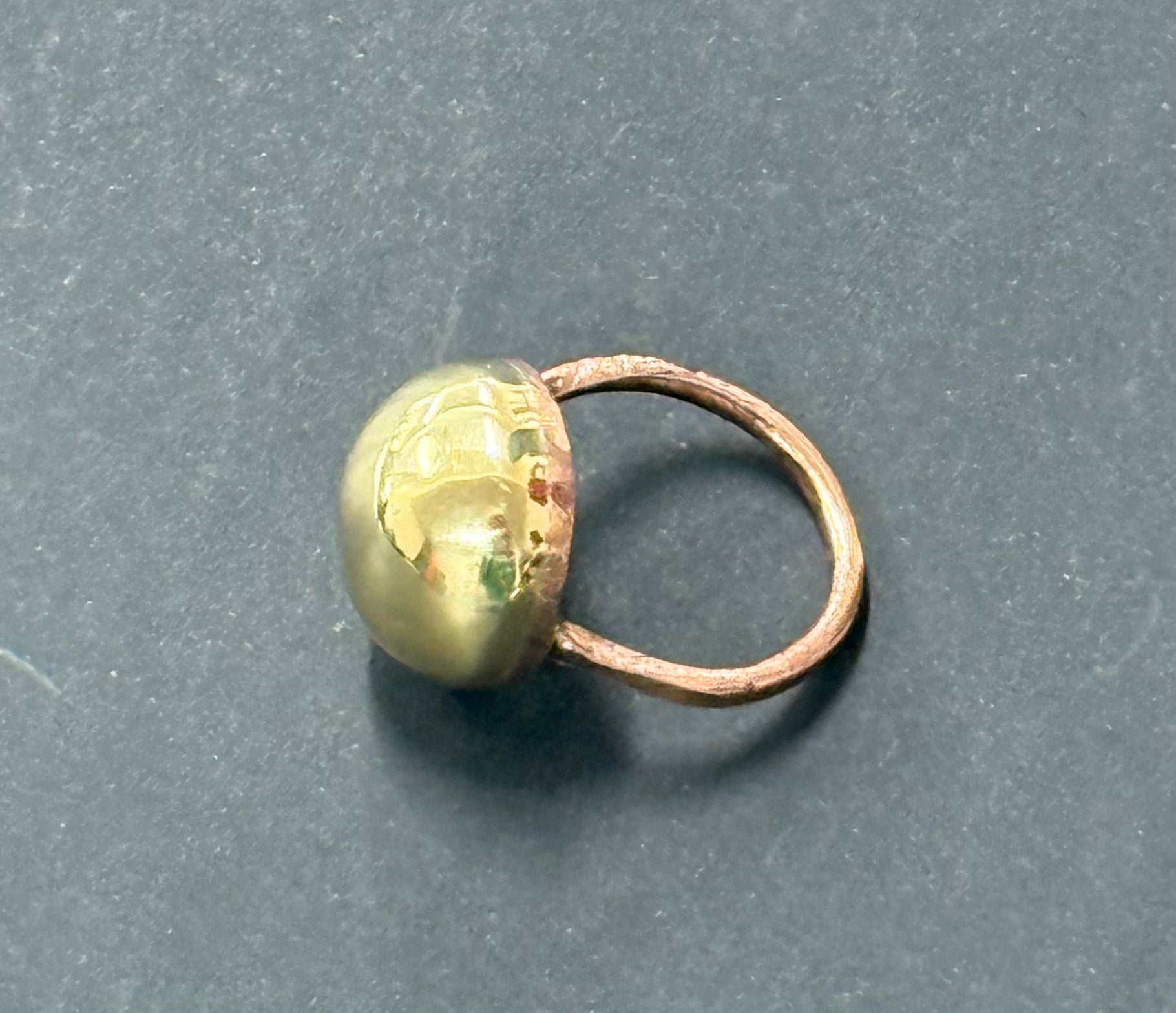 Semi circle domed brass ring