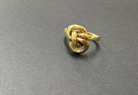 Intricate brass knot ring