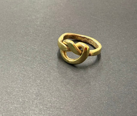 Pretzel brass knot ring