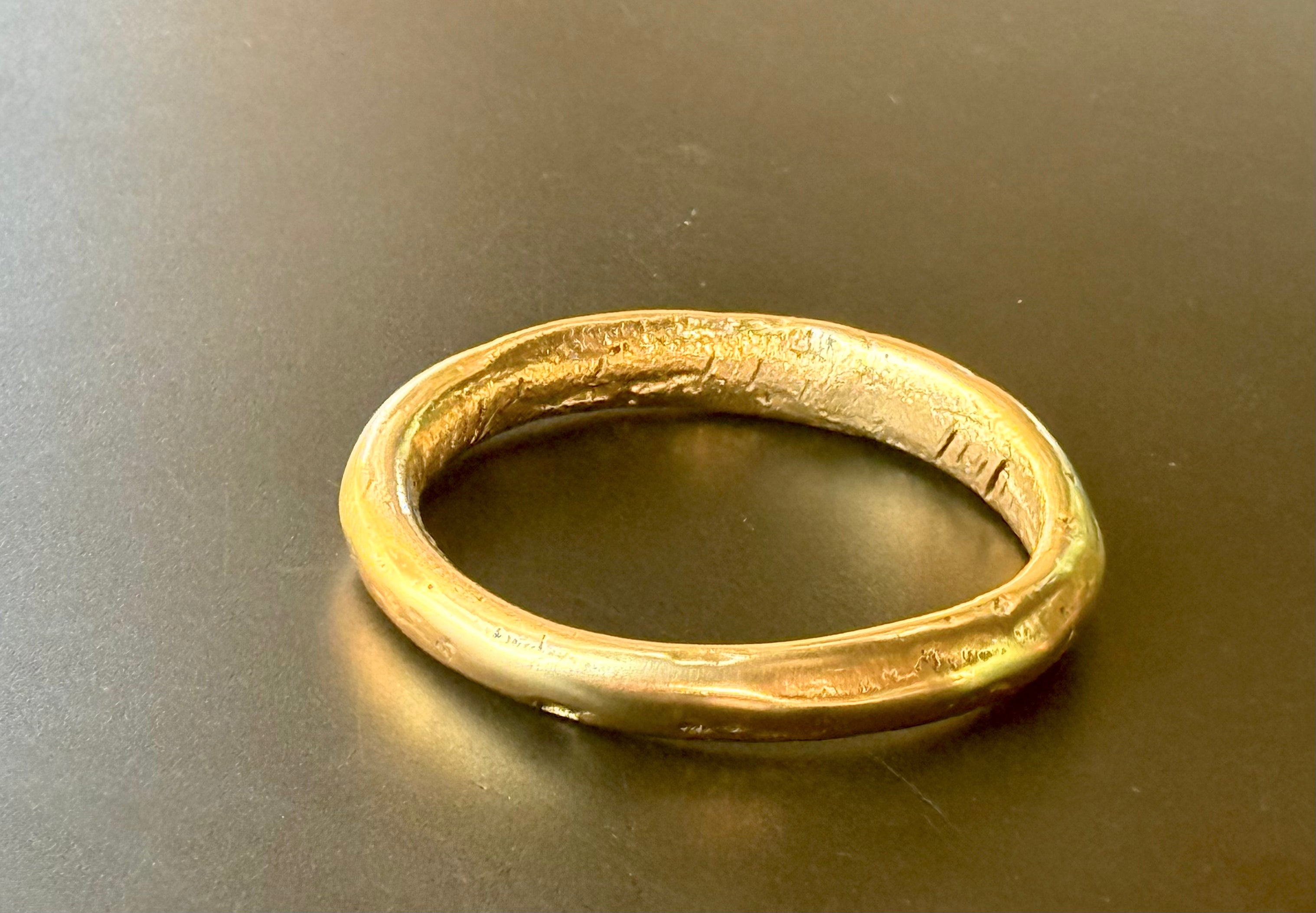 Cast solid brass bangle