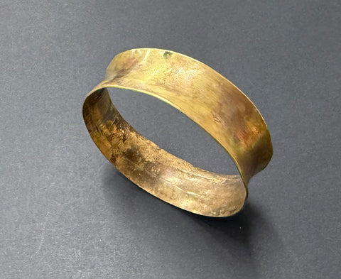 Concave brass bangle