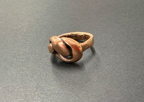 Big copper knot ring