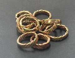 Plaited copper and brass ring