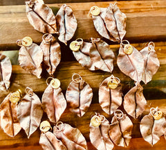 Copper leaf earrings