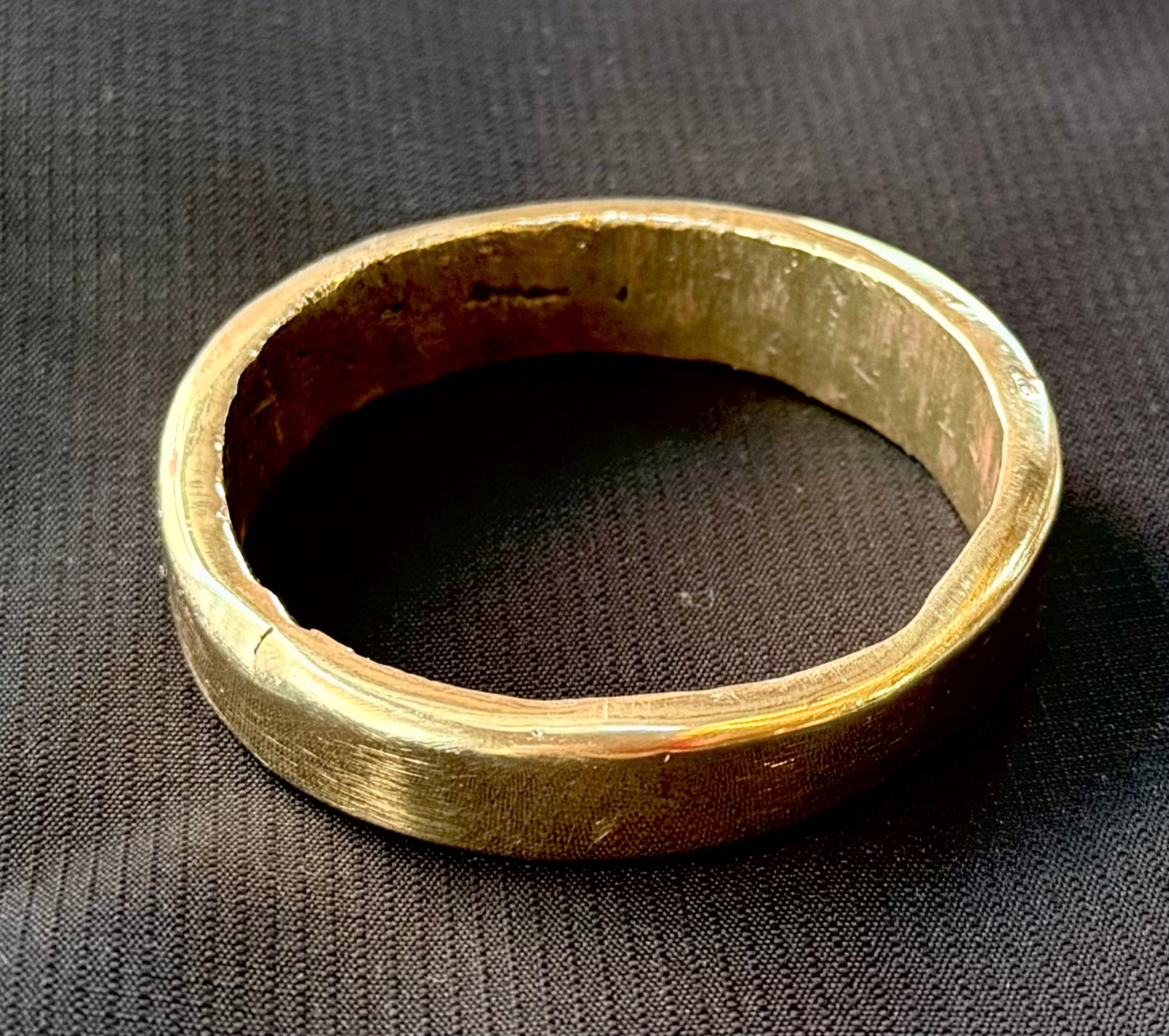 Extra wide cast solid brass bangle