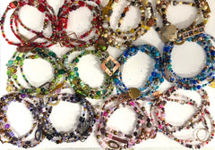 Long glass and metal beads