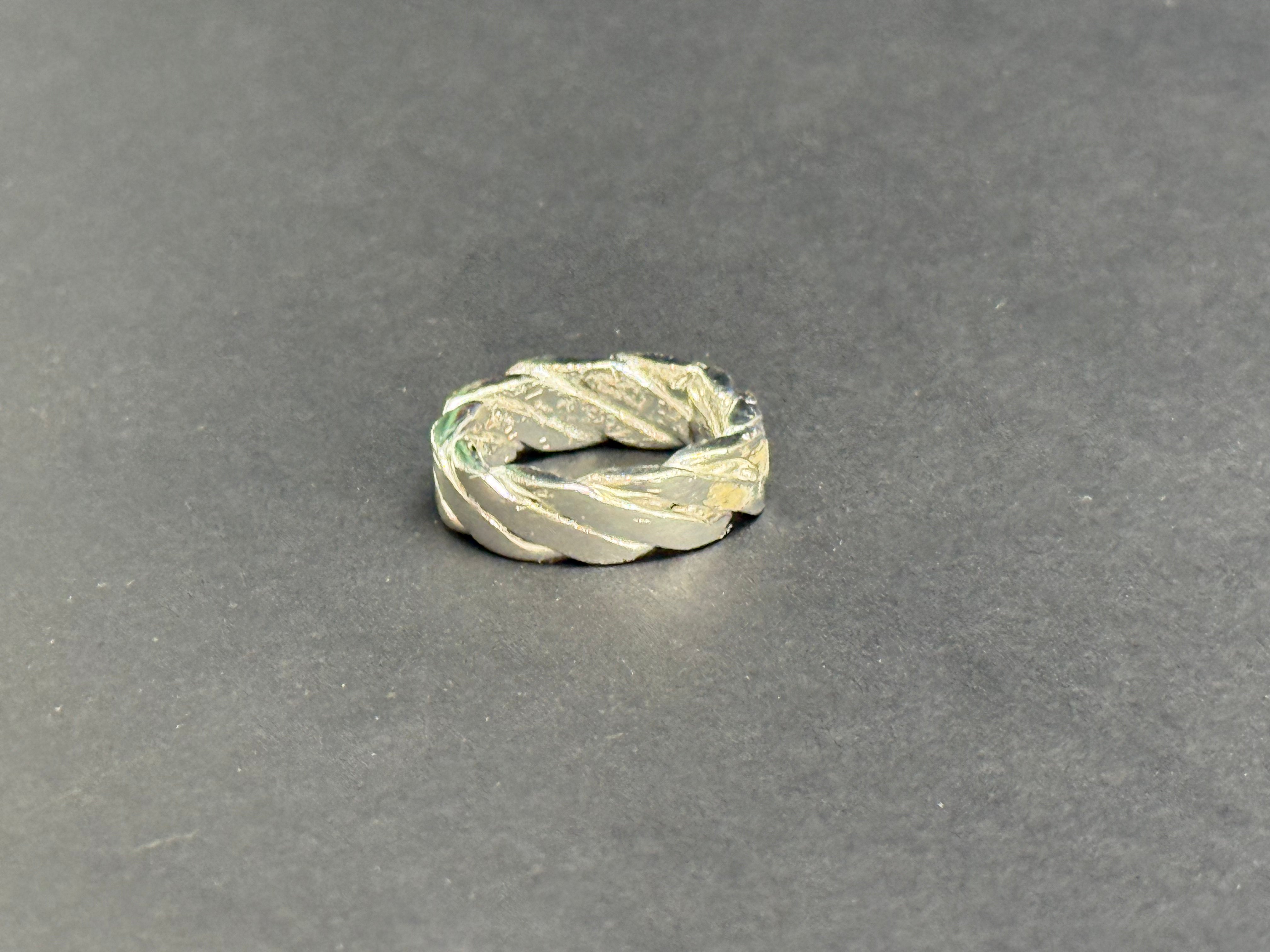 Plaited silver ring