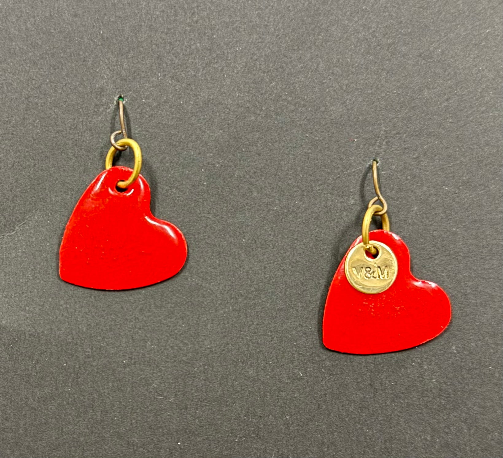 Red heart earrings