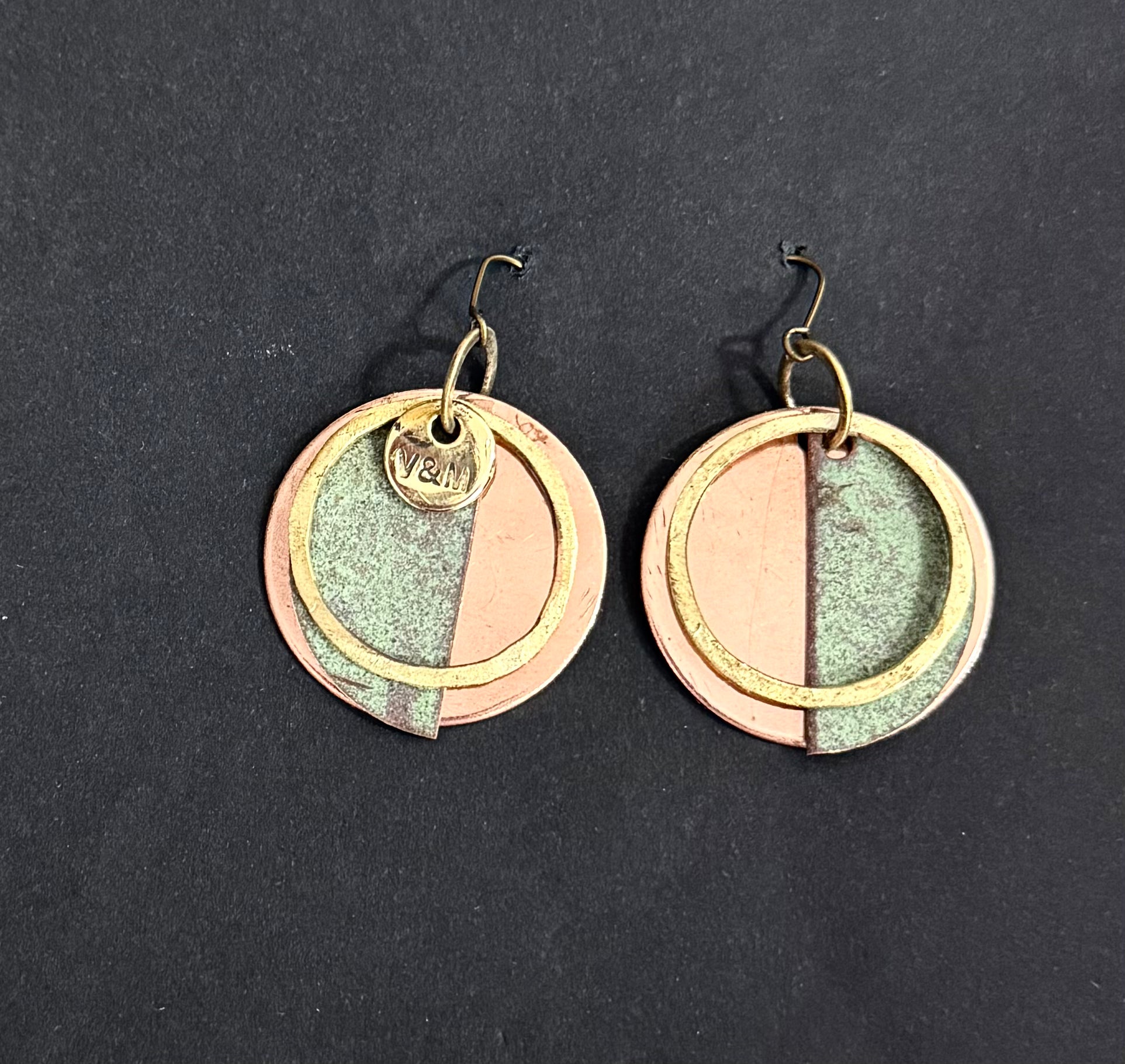 Church patina roof earrings 65D