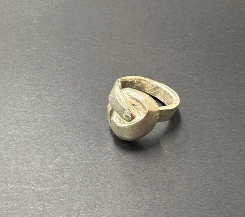 Big silver knot ring
