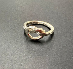 Pretzel silver knot ring
