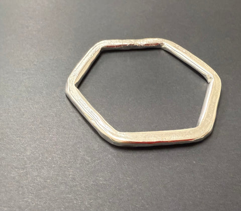 Classic silver hexagon bangle