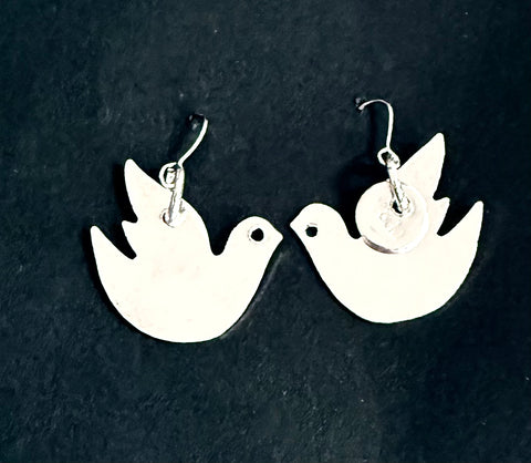 Dove silver earrings