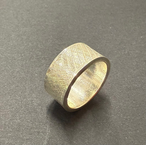 Silver textured ring