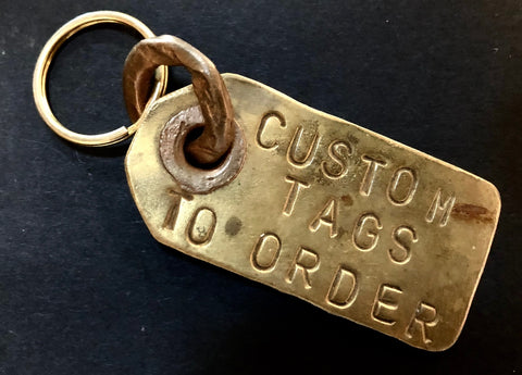 Custom stamped luggage tag
