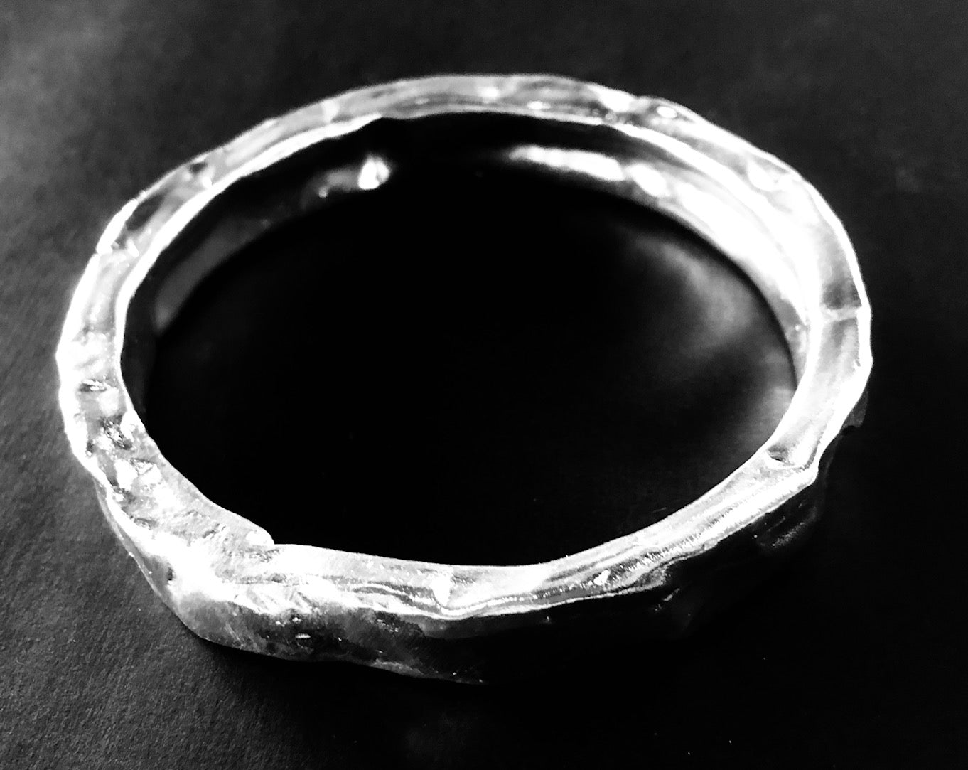 Extra wide silver bangle