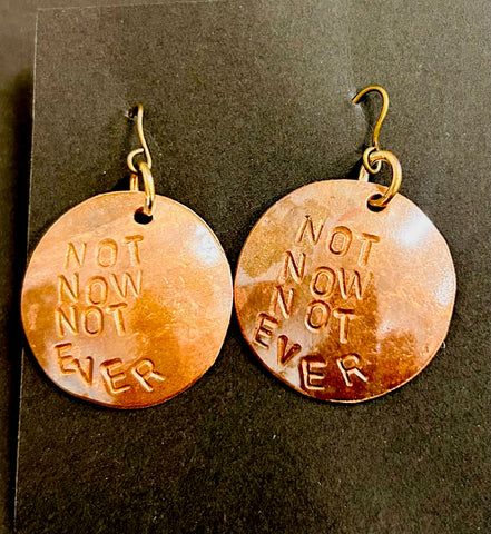 Not Now Not Ever Parliament House disc earrings