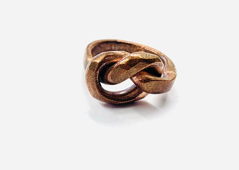 Big copper knot ring
