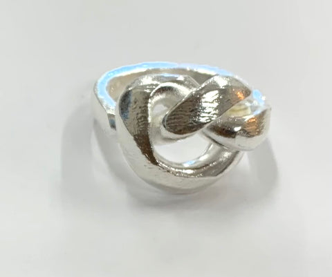 Big silver knot ring