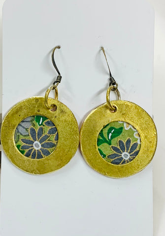 Brass Green Pop earrings