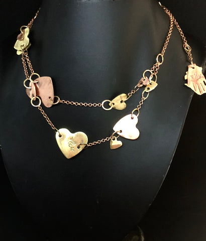 Chain of hearts 2 tier necklace