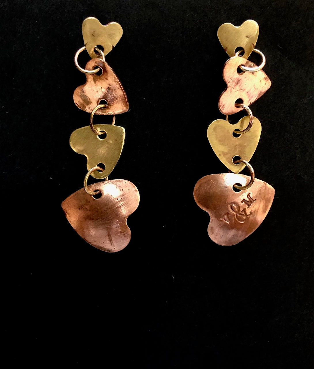 Chain of hearts earrings