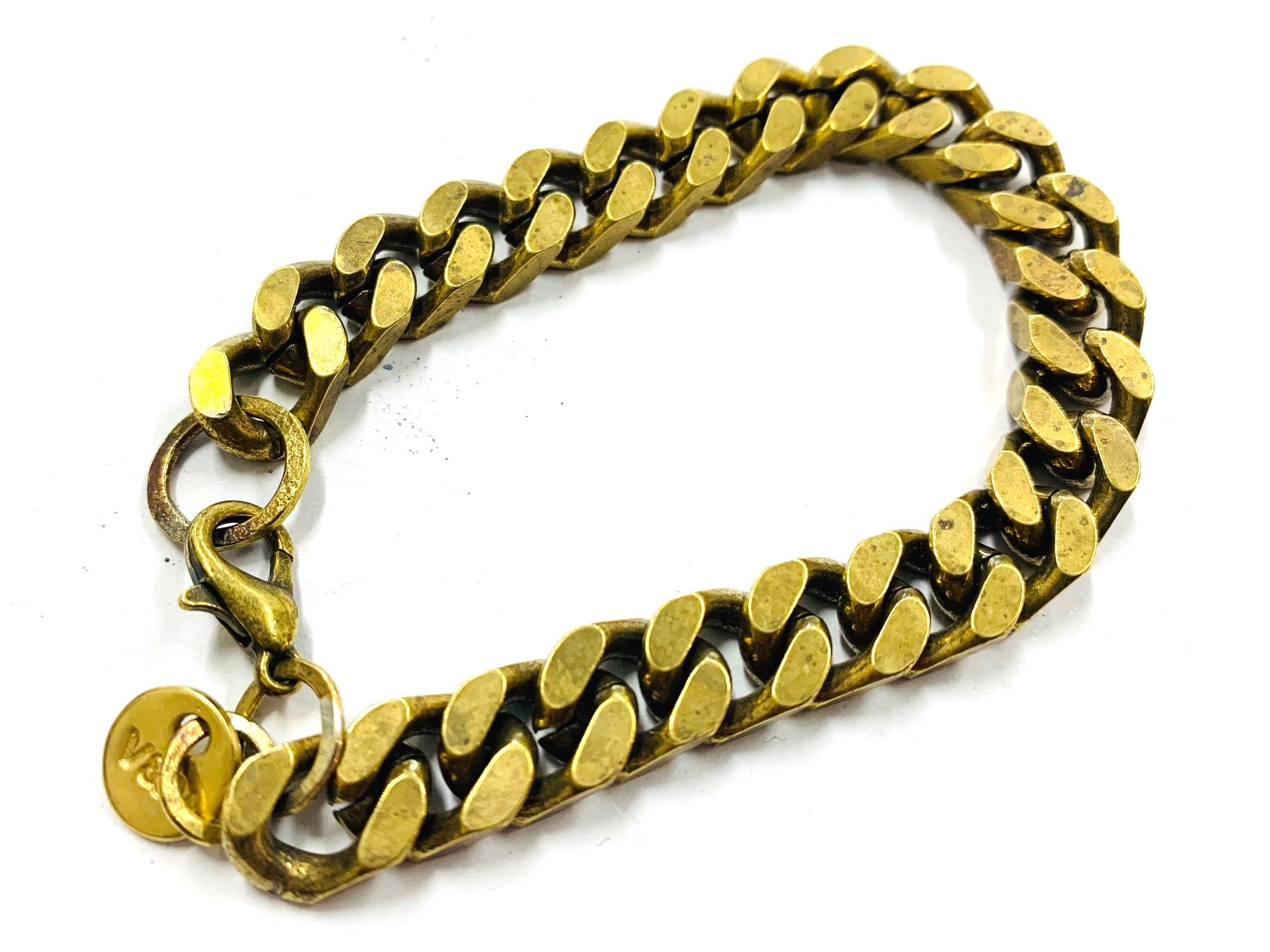 Chunky snake chain brass bracelet