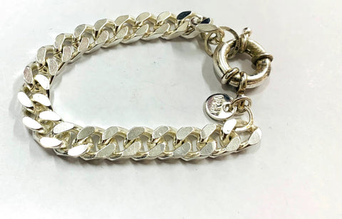 Chunky snake chain silver bracelet