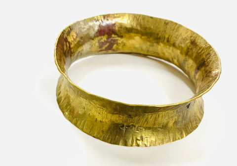 Concave brass bangle